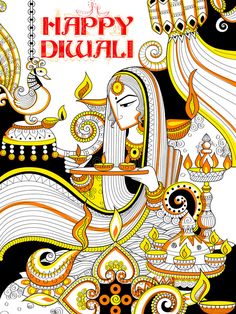 Diwali Inspired Art, Madhubani Diwali Painting, Diwali Painting Festival Of Light, Happy Diwali Mandala Art, Diwali Drawing For Competition, Happy Diwali Design, Deepavali Decorations Ideas, Drawing Related To Diwali, Drawing Ideas For Diwali