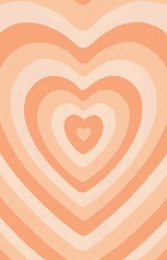 an orange and white heart pattern with two hearts in the center, on top of each other