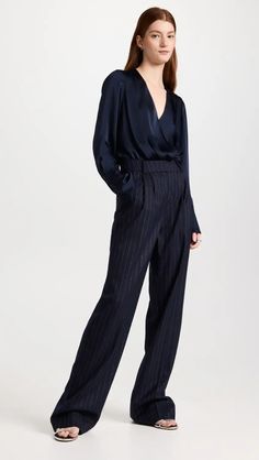 Favorite Daughter The Favorite Pants | Shopbop Favorite Daughter, High Rise Pants, The Favorite, Pleated Pants, China Fashion, Wedding Wear, Stripes Pattern, Wide Leg Pants, Stretch Fabric