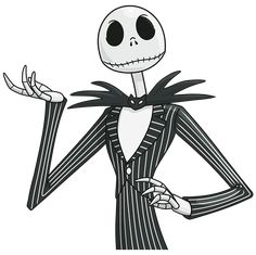 a cartoon skeleton dressed in a suit and holding his hands out to the side with one hand