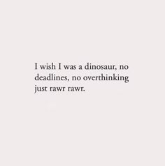 a white wall with the words i wish i was a dinosaur, no deadlines, no overthining just raw raw raw