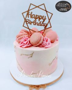 Macarrón, Topper Cake MDF, ORO comestibles Deco Pastel, Birthday Cake, Happy Birthday, Pastel, Cake, Birthday