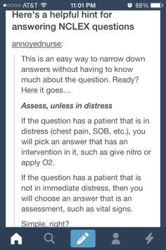 a text message that reads, here's a helpful hint for answering nclex questions