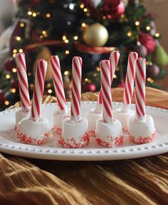 a plate with candy canes on it and the words yum try it pintered 2 months ago from bridgey