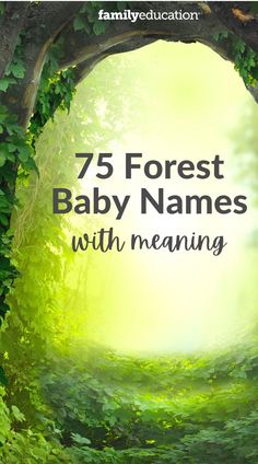 a forest with the words 75 forest baby names with meaning on it and an image of a