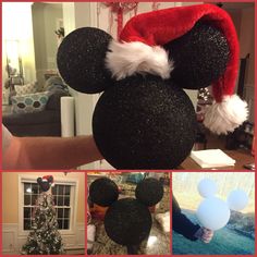 the mickey mouse hat has been decorated for christmas