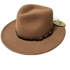 Dorfman Pacific Company Outback Hat Scala Crushable Felt Brown. Felt Outback Hat, Adjustable Fit Brown Hat For Country Events, Fitted Brown Fedora For Travel, Adjustable Fit Brown Hat With Short Brim, Brown Flat Bill Fedora For Travel, Brown Adjustable Fit Hat With Short Brim, Adjustable Fit Country Style Brown Hat, Adjustable Fit Brown Country Hat, Brown Adjustable Fit Country Hat