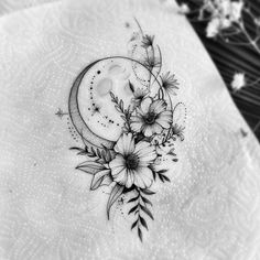 Magic Tattoo Blueprint Kit Moon Magic Tattoo, Arm Tattoos For Women Upper, Moon And Flowers, Flower Shoulder Tattoo, Mandala Hand Tattoos, Armband Tattoos, Bestie Tattoo, Chic Tattoo, Tattoo Henna