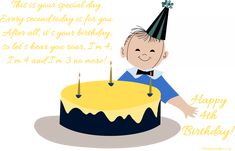 a birthday card with a baby holding a cake