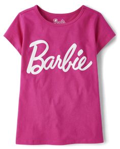 100% cotton jersey 'Barbie' graphic design at front Crew neck Short sleeves Note: licensed items may have a slight variance in fit Imported. Girls Short Sleeve Barbie Graphic Tee | The Children's Place Girls Barbie Graphic T-Shirt | Size XS (4) | Bright Pink | 100% Cotton Barbie Graphic Tee, Barbie Graphic, Glitter Rainbow, Rainbow Ombre, Barbie Birthday, Barbie Girl, Childrens Place, Short Girls, Fit And Flare Dress