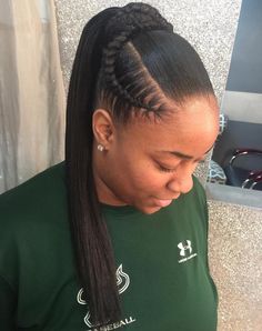 Sleek Long Ponytail With A Braided Wrap Tan Skin Blonde Hair, Easy Hairstyles For Medium Hair, Braided Ponytail Hairstyles, Hair Ponytail Styles, Penteado Cabelo Curto