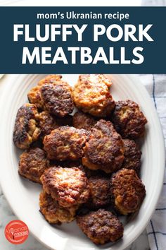 In the mood for pork for dinner? Why not try making these fluffy pork meatballs? Mom’s Pork Meatballs (Kotlety) are one of the fluffiest meat patties you will ever make. With a mixture of ground pork, soaked bread, grated onion, and potato, this easy main dish is an incredible Ukrainian Meatballs recipe. Combine these tasty meatballs with baby potatoes, gravy or mashed potatoes. Click the link to try it out. Meat Patties, Tasty Meatballs, Pork Meatballs, Meatballs Recipe, Baby Potatoes, Ground Pork, Meatballs, Potato, Bread