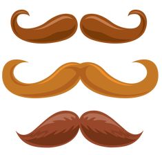 three different types of moustaches with brown hair and mustaches on them