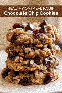 Healthy Oatmeal Raisin Chocolate Chip Cookies