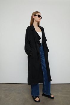 A duster jacket designed in a classic fit with a waterfool front and drawcord detailing at the waist. Midi Dress Fall, Duster Jacket, Puff Sleeve Dresses, Coat Outfits, Cardigan Top, Swimwear Sale, Going Out Dresses, Navy Dress, Jacket Design