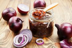 an image of onions and jam in a jar