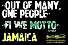 some type of poster that says out of many, one people five moto jamaica