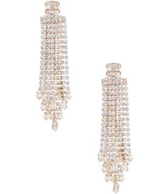 From Cezanne&#x2C; these earrings feature:Drop earrings Metal&#x2C; CZ&#x2C; glassPost closure Approx. 2.5" length Imported. Crystal Fringe, Drop Statement Earrings, Gold Statement Earrings, Statement Drop Earrings, Earrings Metal, Gold Crystal, Dillard's, Accessories Jewelry, Costume Jewelry