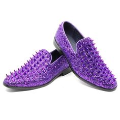 Party Slip-on Loafers With Rubber Sole, Casual Party Loafers With Leather Sole, Party Loafers With Rubber Sole And Pointed Toe, Party Loafers With Pointed Toe And Rubber Sole, Party Slip-on Dress Shoes With Rubber Sole, Purple Prom Suits For Men, Party Loafers With Rubber Sole And Flat Heel, Party Dress Shoes With Rubber Sole And Slip-on Fit, Party Dress Shoes With Rubber Sole Slip-on