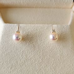 Mikimoto Akoya Cultured Pearl Earrings With Diamond In 18k Yellow Gold New And Authentic Very Beautiful And Elegant Comes With Box And Pouch Mikimoto Jewelry, Pearl Diamond Earrings, Akoya Pearl Earrings, Pearl And Diamond Earrings, Akoya Pearls, Pearl Diamond, Cultured Pearls, Diamond Earrings, Pearl Earrings