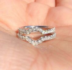 ad eBay - Find many great new & used options and get the best deals for 1.50Ct Round VVS1 Moissanite Enhancer Wrap Engagement Ring 14K White Gold Plated at the best online prices at eBay! Free shipping for many products! Engagement Ring Wraps, Ring Guards Enhancer, Contour Wedding Band, Enhancer Wedding Band, Moissanite Band, Ring Guard, Simulated Diamond Rings, Diamond Crown, Wedding Rings Solitaire