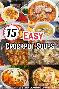 8 images of crockpot soups Easy Dump Soups, Small Crockpot Soup Recipes, Can Dump Soup, Easy Slow Cooker Soups, Cheap Crockpot Soup, Crockpot Soup Recipes Videos, Easiest Crockpot Soup, Easy Crock Pot Soup Recipes