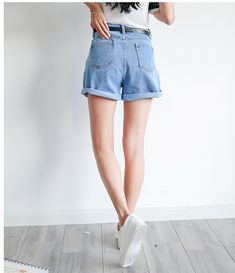 FREE SHIPPING Denim Shorts With Pockets JKP524 High Waist Casual Jean Shorts With Button Closure, Casual Summer Jeans With Button Closure, Casual Button Closure Cutoff Jean Shorts, High Waist Jeans With Button Closure For Summer, Trendy Jeans With Button Closure For Summer, Trendy Summer Jeans With Button Closure, Straight Leg Shorts With Button Closure For Summer, Casual High Waist Denim Jean Shorts, Blue Casual Jean Shorts With Button Closure