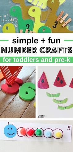 simple and fun number crafts for toddlers and prek