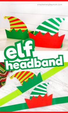 an elf headband made out of construction paper