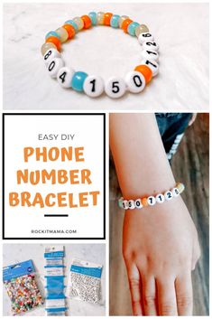 an easy diy phone number bracelet for kids