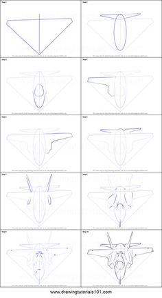 how to draw an airplane step by step