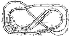 a drawing of a train track that is in the shape of an o - ring