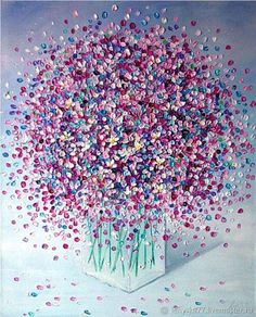 a painting of a vase filled with lots of confetti sprinkles