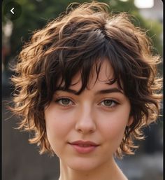 Rapunzel Short Haircut, Pixie Haircut Wavy Hair, Short Hair Low Maintenance, Wavy Pixie Cut Round Face, Really Short Hairstyle Women, Curly French Bob, Scrunchie Bun, Curly Short Bob, Short Wavy Pixie