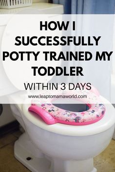 a potty training toilet with the words how i successfully potty trained my toddler within 3 days