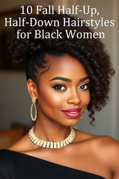 Half Up Half Down Bantu Knots, Half Up Half Down Hair Black Women Weave, Half Up Half Down Crochet Hairstyles, Half Up Half Down Hairstyles Black Women, Half Up Half Down Natural Hair, Curly Half Up Half Down, Medium Length Hair Straight, Bridal Hairstyles With Braids, Half Updo Hairstyles