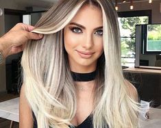 Platinum Wig, Blonde Hair With Roots, Blonde Balayage Highlights, Human Hair Wigs Blonde, Haircut Styles