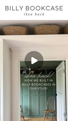 an open door with the words how we built in billy bookcases