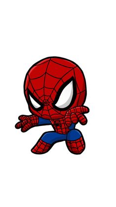 a spider man with his arms out and eyes wide open, in front of a white background