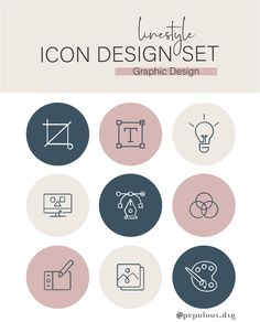 the icon design set includes different types of symbols