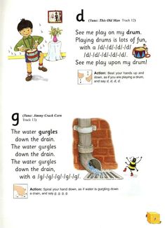 an image of children's book page with pictures and instructions on how to use it