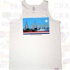 DIAMOND SUPPLY CO YACHT CLUB DE DIAMANT URBAN WHITE SINGLET TANK TOP  #diamondsupplyco #graphictee #streetwear White Singlet, Yacht Club, Graphic Tees, Tank Top, Tank Tops