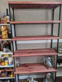 the shelves are empty and ready to be used in the kitchen or dining room for storage