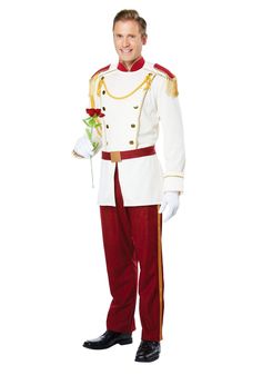 a man dressed in an uniform and holding a rose