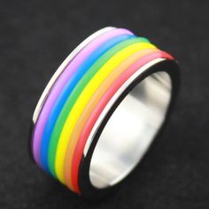 Rainbow Band, Artistic Elements, Pride Jewellery, Pride Bracelet, Rainbow Rings, Rainbow Jewelry, Taste The Rainbow