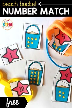 this is an image of printable numbers and shapes for buckets