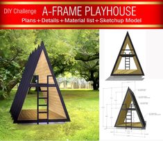 a frame playhouse plans and details - material list - sketchup model