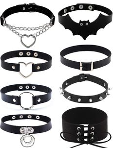 PRICES MAY VARY. 🔥 Punk Choker Necklace Set 🔥 :you will get 8pcs different Black Leather Chokers. Goth Punk Collar Choker in different styles ,o-Ring Choker, Heart Rivets Choker , Rock Studded Rivets Choker, Meet Your Different Needs. 🔥 Classic Gothi Chokers 🔥 : Gothi Ccollar Necklace, Sexy And Cool.With Delicate And Classic Vintage Design,It Is Suitable For Any Style Of Clothing,And Make You Stand Out In The Crowd. 🔥 Materials 🔥 :These Fashion Short Choker Necklaces Are Made Of Vegan Pu L Narrow Laundry, Kalung Choker, Emo Jewelry, O Ring Choker, Black Leather Choker, Inexpensive Jewelry, Goth Accessories, Edgy Jewelry, Leather Choker Necklace