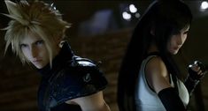 Cloud And Tifa Matching Icons, Cloud And Tifa, Anime Girlies, Final Fantasy Vii Remake, Tifa Lockhart, Banner Gif