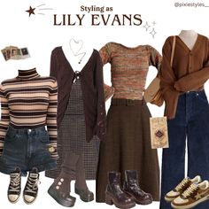 #fashion #aesthetic #lookbook #moodboard #art #stylingtips Lily Evans And Harry Potter, Lily Evans Style, Lily Potter Aesthetic Outfits, Lily Evans Outfit Aesthetic, 80s British Fashion, Remus Lupin Outfit Aesthetic Women, Marauders Aesthetic Outfits, Marauders Outfit Aesthetic